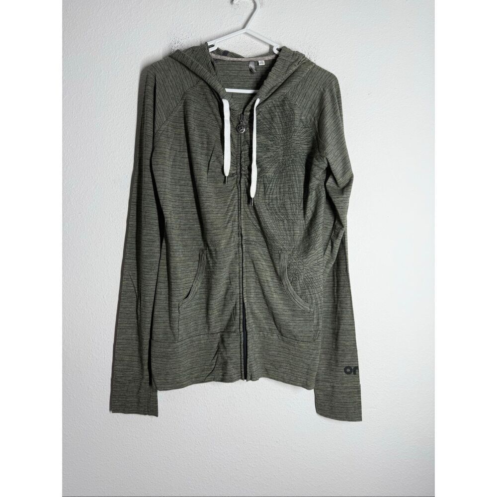 ORB Women’s Hooded Full Zip Cotton Blend Jacket Size L Olive Green See Notes